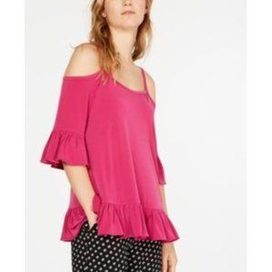 Michael Michael Kors Ruffled Cold-Shoulder Top